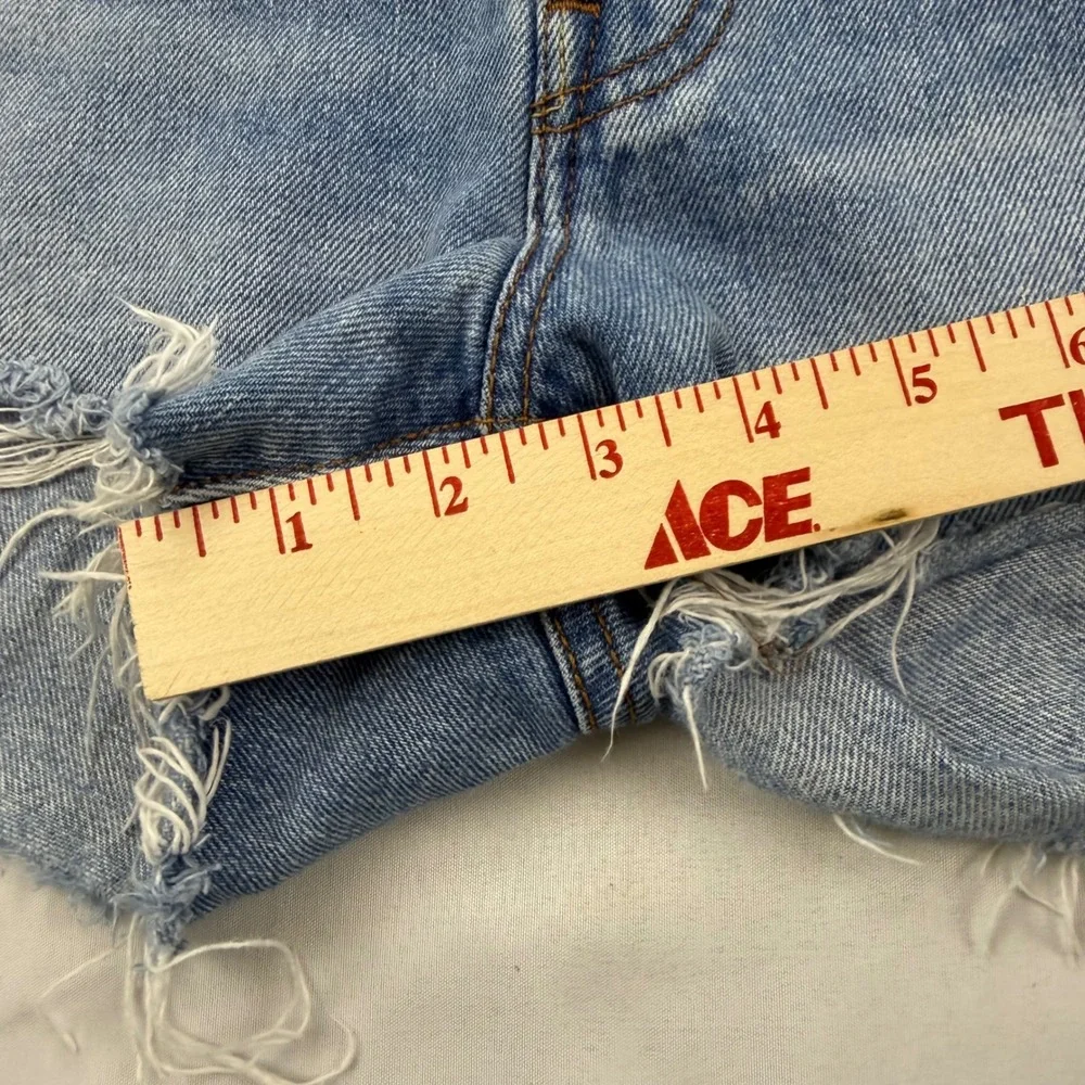 Levi's 501 Original Cut Off Shorts Womens 25 Light Blue Denim High Rise Frayed
